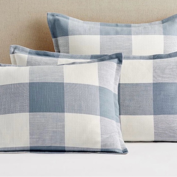 Pottery Barn Other - Pottery Barn Bryce Check Bedding - Blue and White